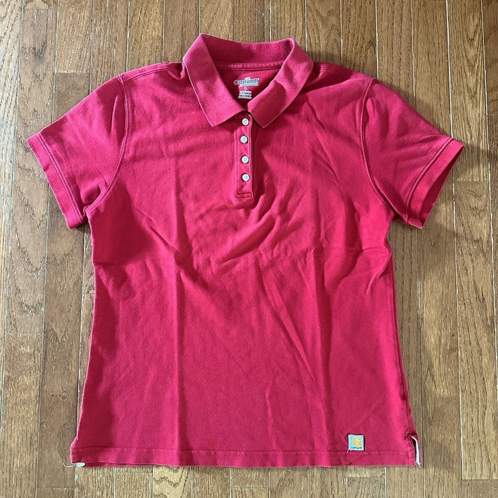 Carhartt Women's Polo Size‎ Large Red Stretch